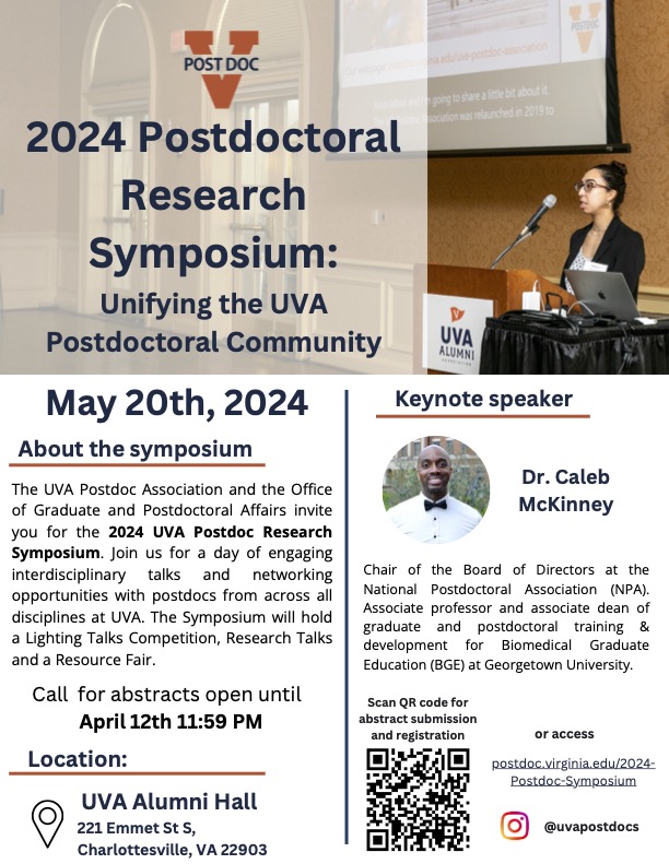 2024 UVA Postdoc symposium flyer